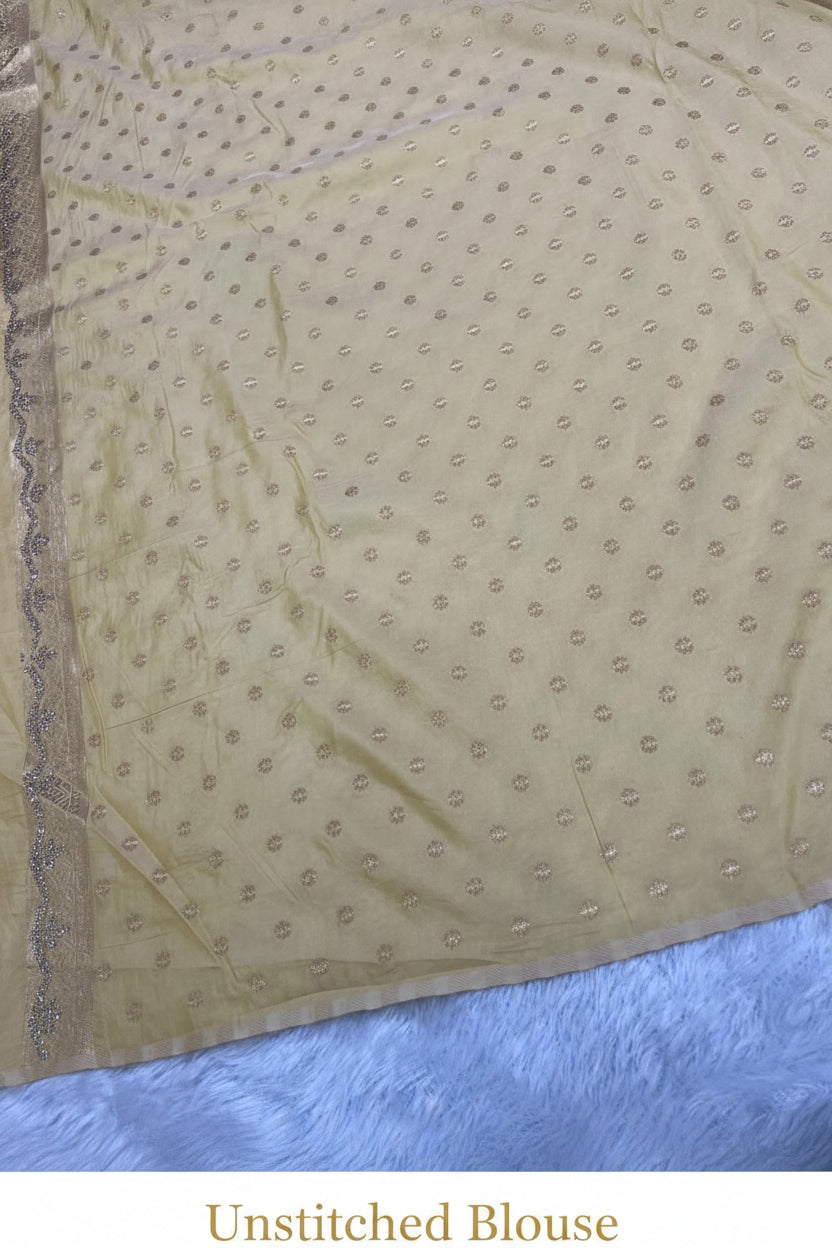 Anula_Nexus_Cream_Gold_Malai_Satin_Saree_With_Rainbow_Multi_Box_Design_Cut_Work_Border_Unstitched_Blouse_Piece-6