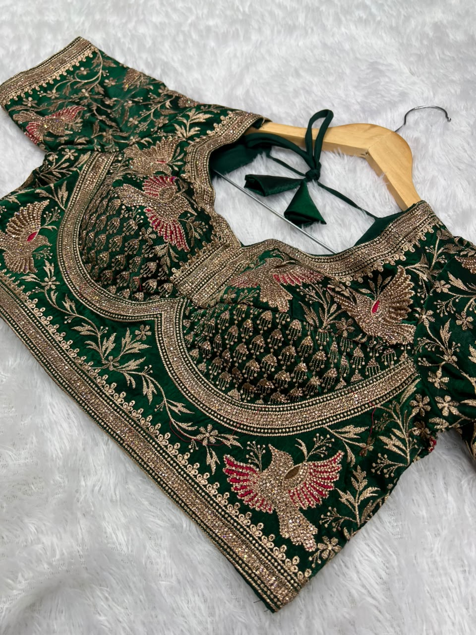 Anula Nexus Heritage Zarkhan Designer Viscose Satin Saree With Embroidered Ready Blouse & Matching Unstitched Blouse Piece-8