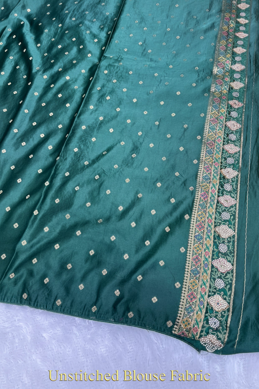 Anula Nexus Kashmiri Satin Designer Saree With Rich Woven Pallu & Unstitched Blouse | Traditional Party Wear Saree-1