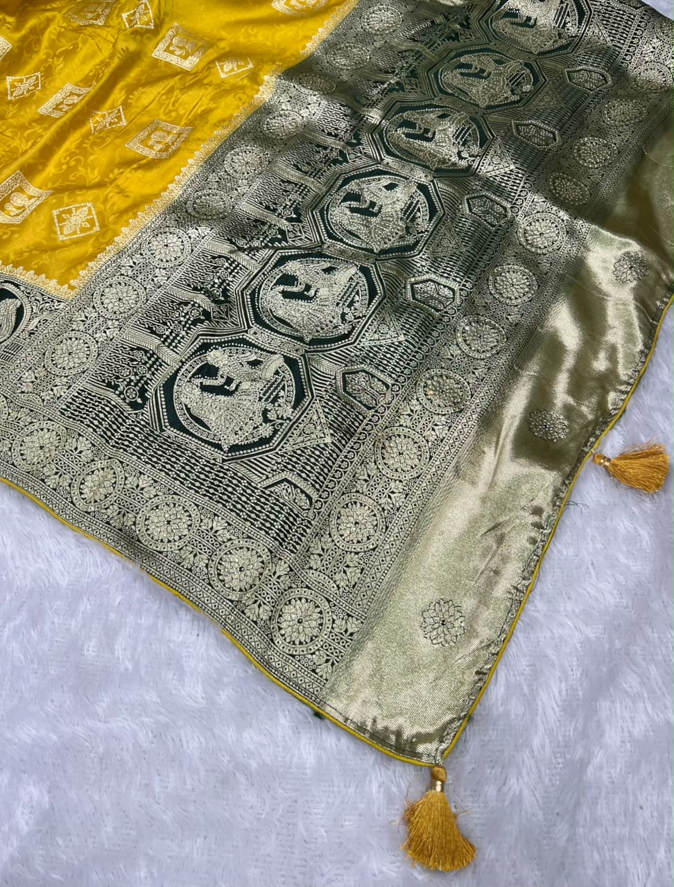 Royal Zarkhan Viscose Saree With Embroidered Stitched Blouse - Anula Nexus