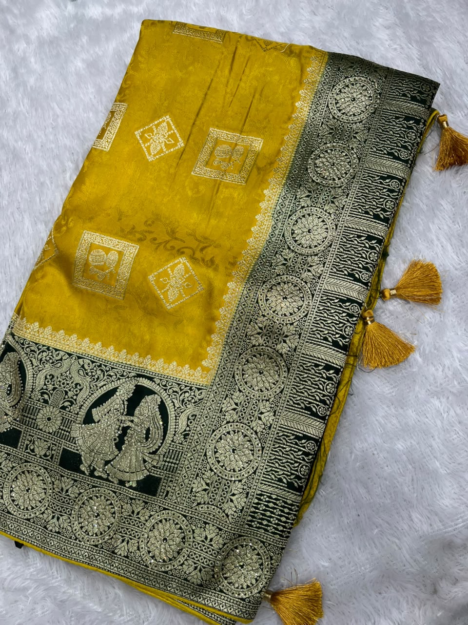 Royal Zarkhan Viscose Saree With Embroidered Stitched Blouse - Anula Nexus