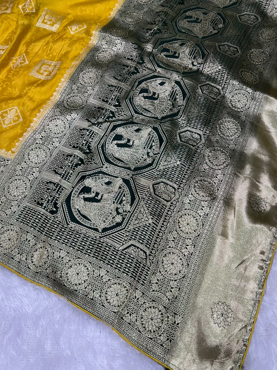 Royal Zarkhan Viscose Saree With Embroidered Stitched Blouse - Anula Nexus
