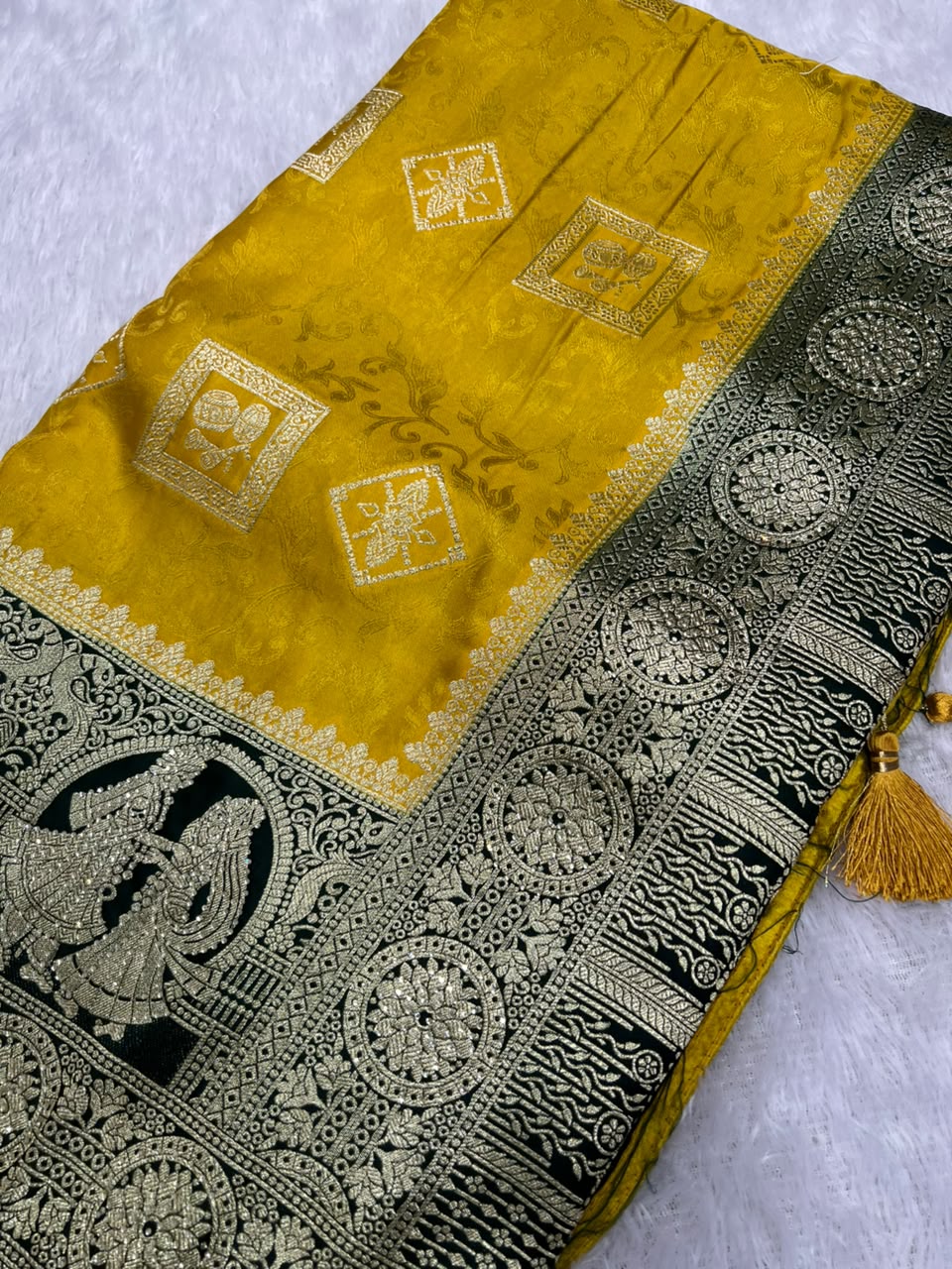 Royal Zarkhan Viscose Saree With Embroidered Stitched Blouse - Anula Nexus